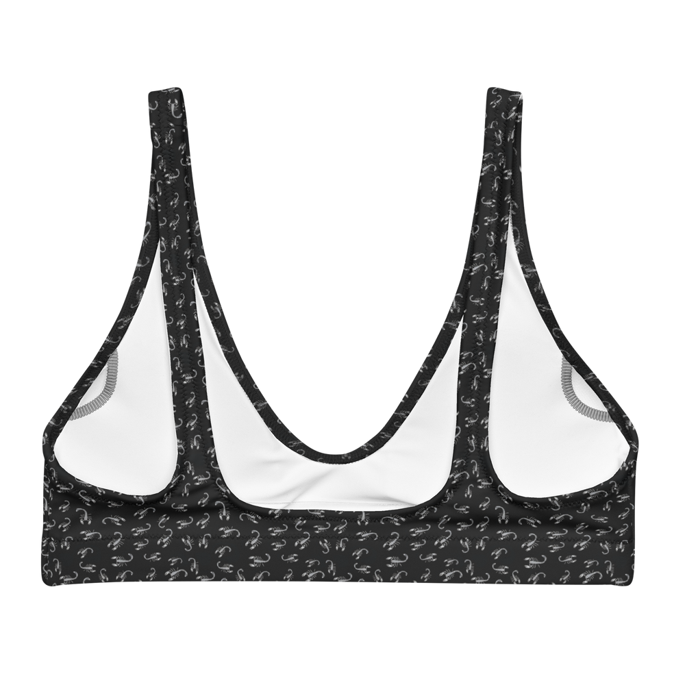Pale Sting: Stamped Scorpion High-Waisted Bikini Top