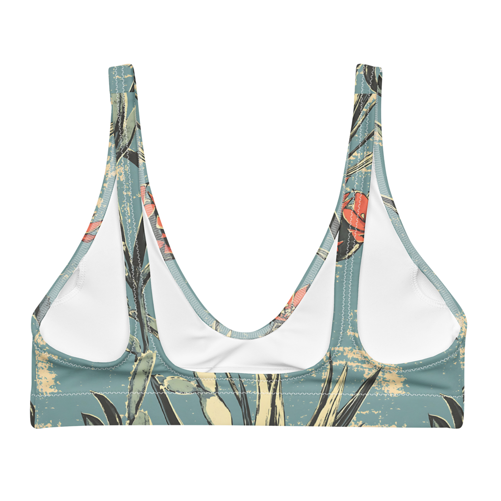 Cactus Aloha: Prickly Pear Blossom High-Waisted Bikini Top
