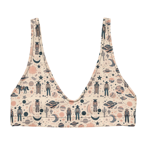 Cosmic Wrangler: Western Space Cowboy High-Waisted Bikini Top