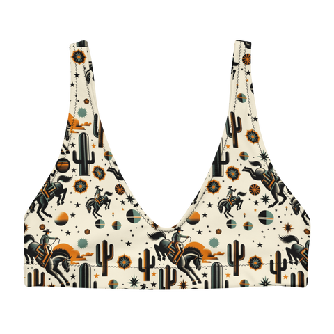 Cosmic Rodeo: Bucking Space Bronco High-Waisted Bikini Top