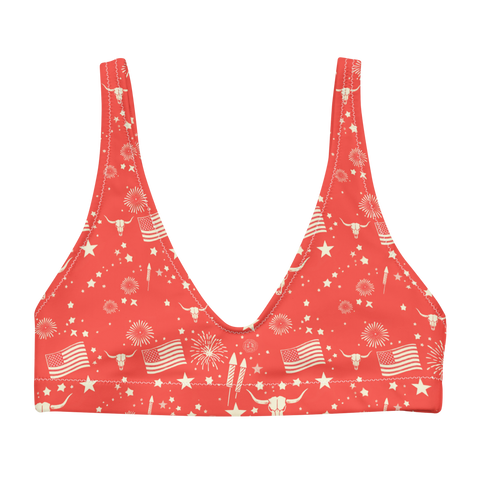 Starry Steer: An American Icon High-Waisted Bikini Top