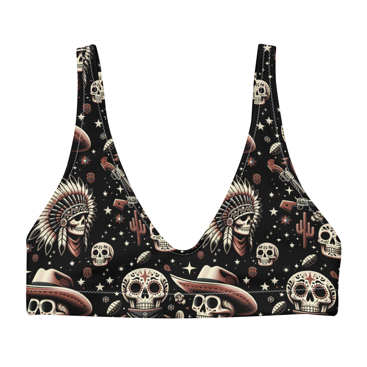 Renegade Revel: Outlaw Skull High-Waisted Bikini Top