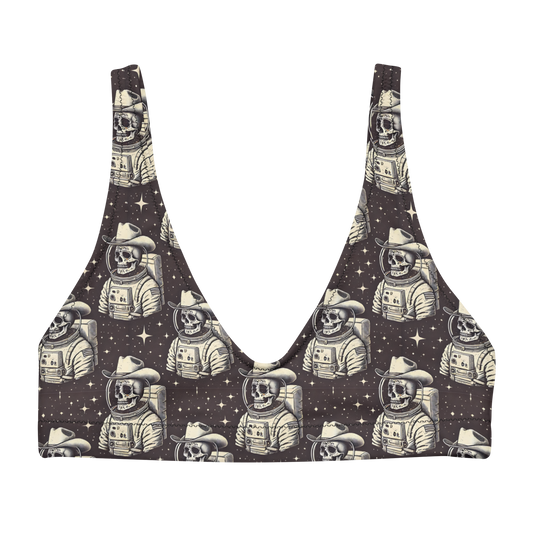 Space Renegade: Astronaut Calavera Outlaw High-Waisted Bikini Top