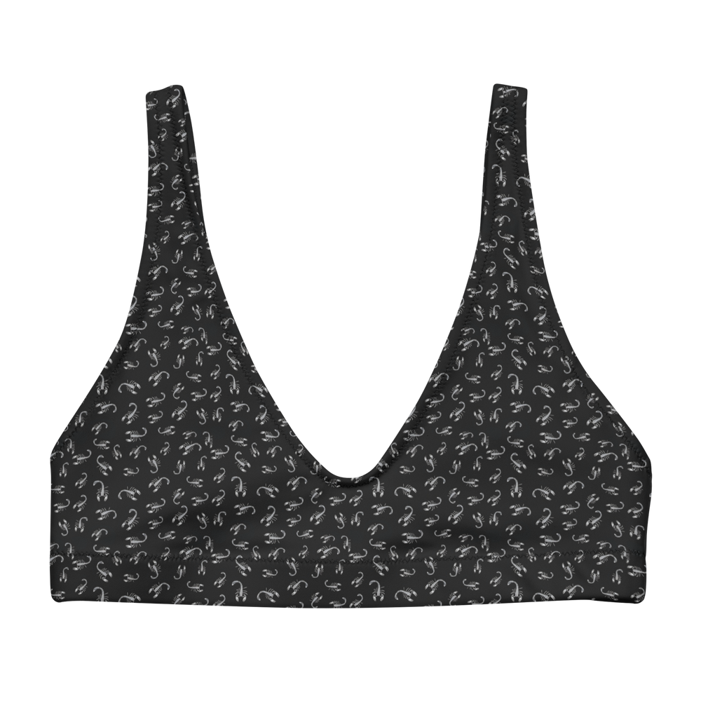 Pale Sting: Stamped Scorpion High-Waisted Bikini Top
