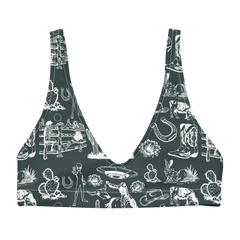Wild Ride: Broncs, UFOs, and Cactus Skies High-Waisted Bikini Top