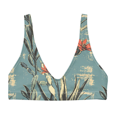 Cactus Aloha: Prickly Pear Blossom High-Waisted Bikini Top