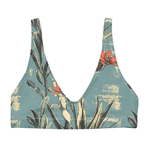 Cactus Aloha: Prickly Pear Blossom High-Waisted Bikini Top
