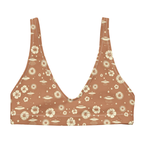 Beyond the Hibiscus: Unidentified Flying Florals High-Waisted Bikini Top