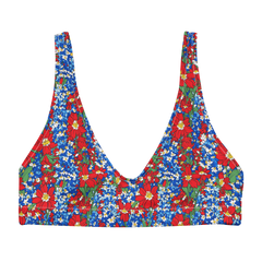 Wildflower Mirage: Rustic Floral High-Waisted Bikini Top