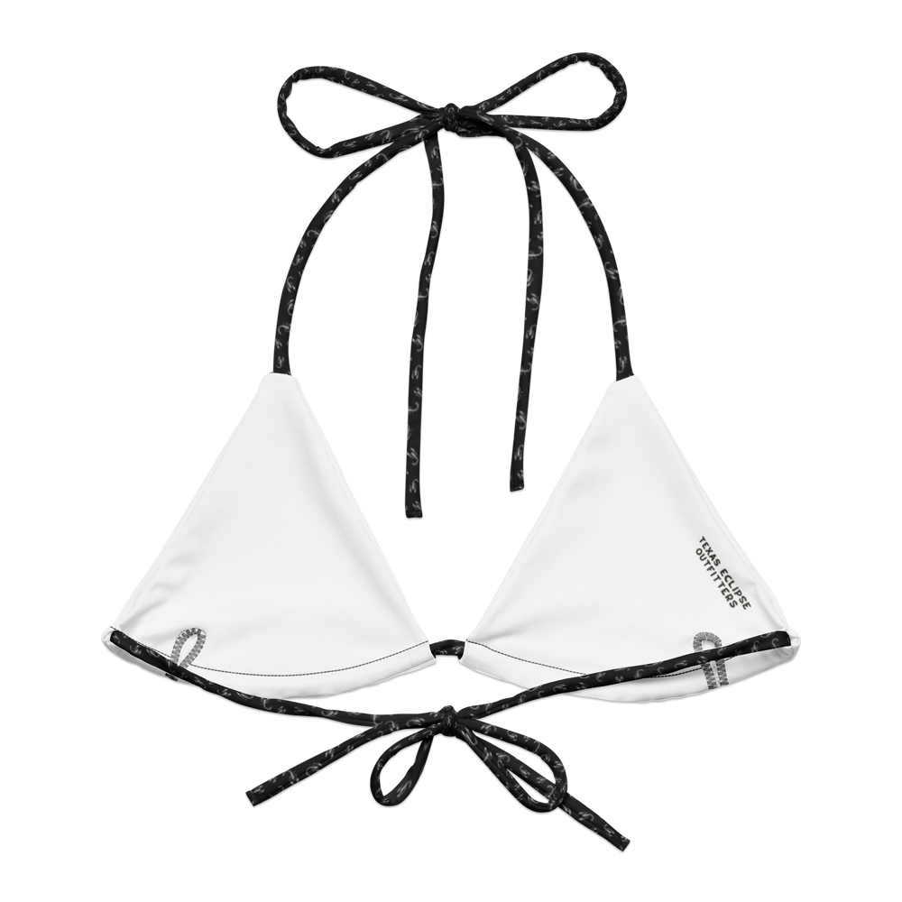 Pale Sting: Stamped Scorpion String Bikini Top