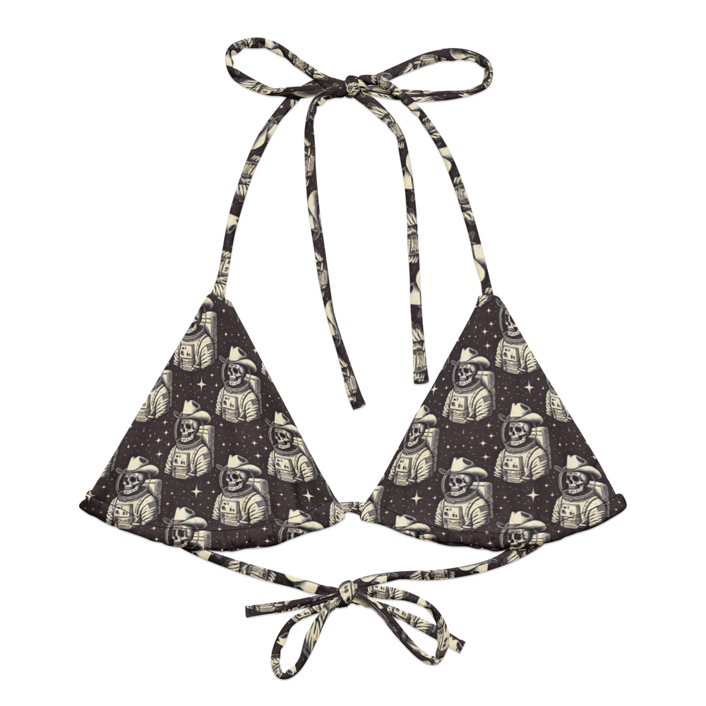Space Renegade: Astronaut Calavera Outlaw String Bikini Top