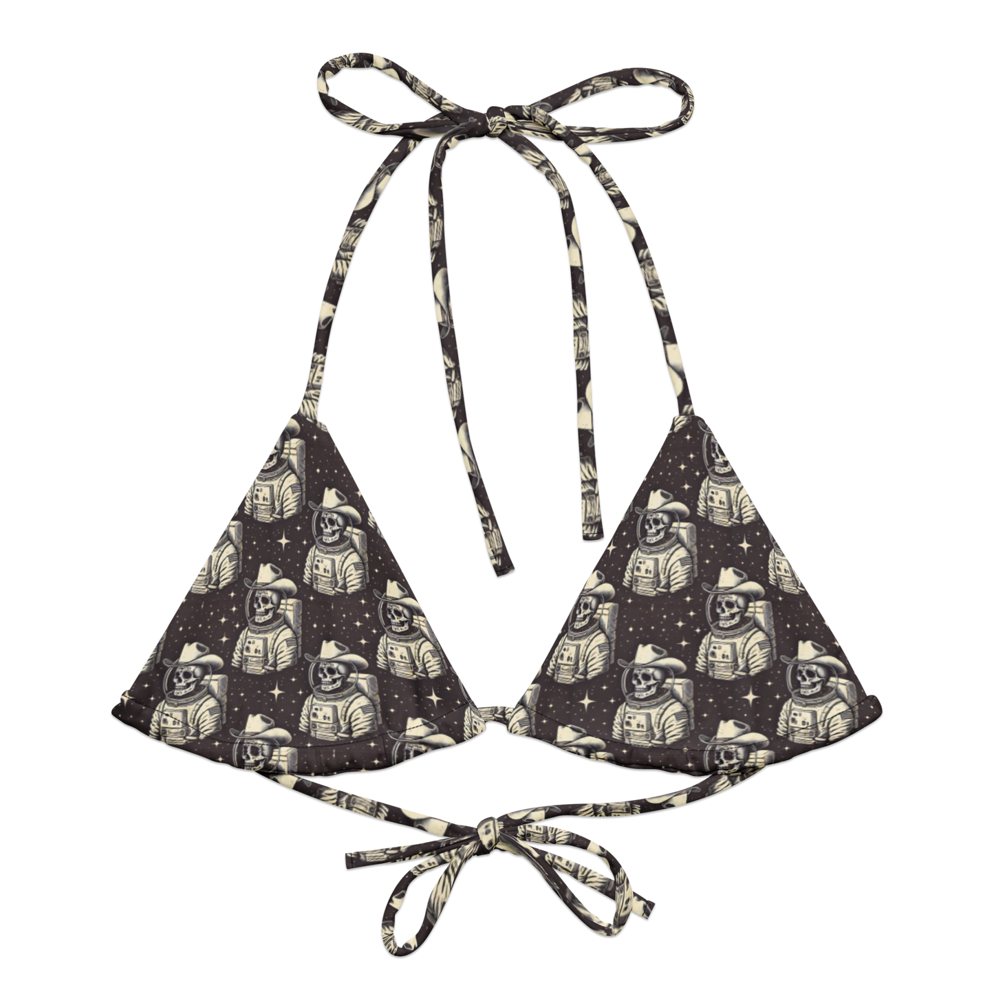 Space Renegade: Astronaut Calavera Outlaw String Bikini Top