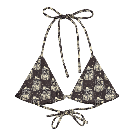 Space Renegade: Astronaut Calavera Outlaw String Bikini Top