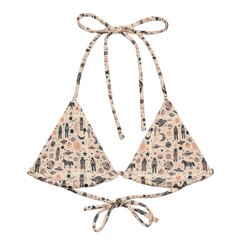 Cosmic Wrangler: Western Space Cowboy String Bikini Top