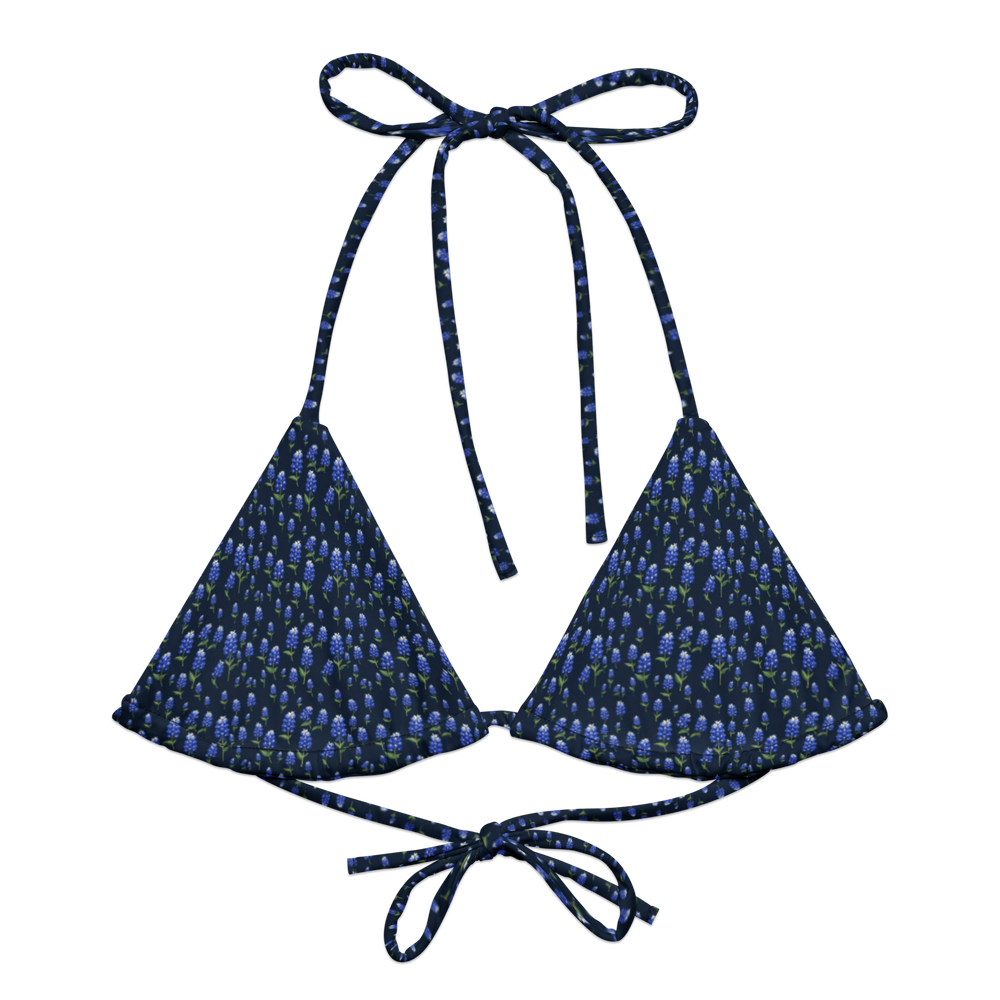 Wildflower Blues: Lone Star Bluebonnet String Bikini Top