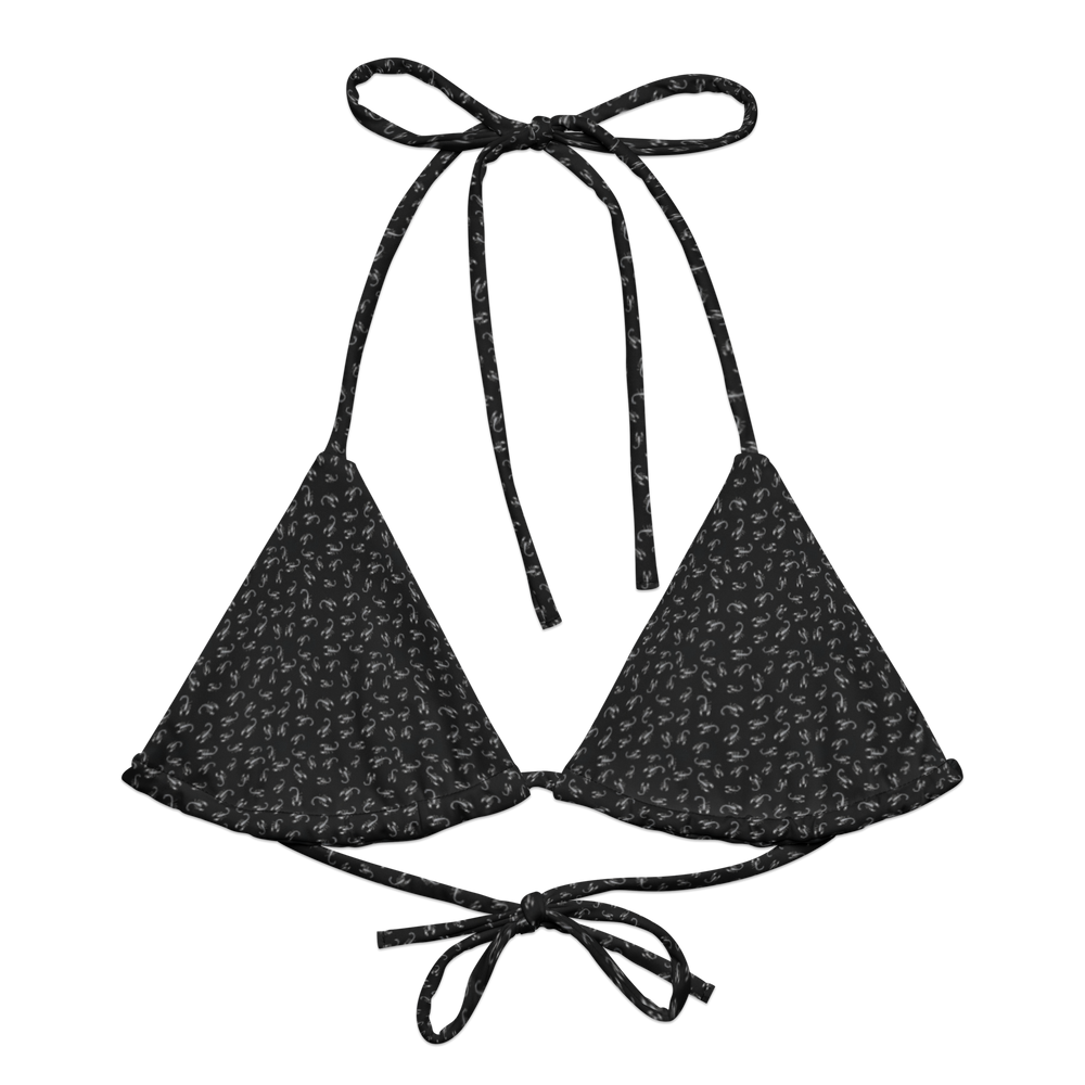 Pale Sting: Stamped Scorpion String Bikini Top