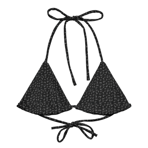 Pale Sting: Stamped Scorpion String Bikini Top