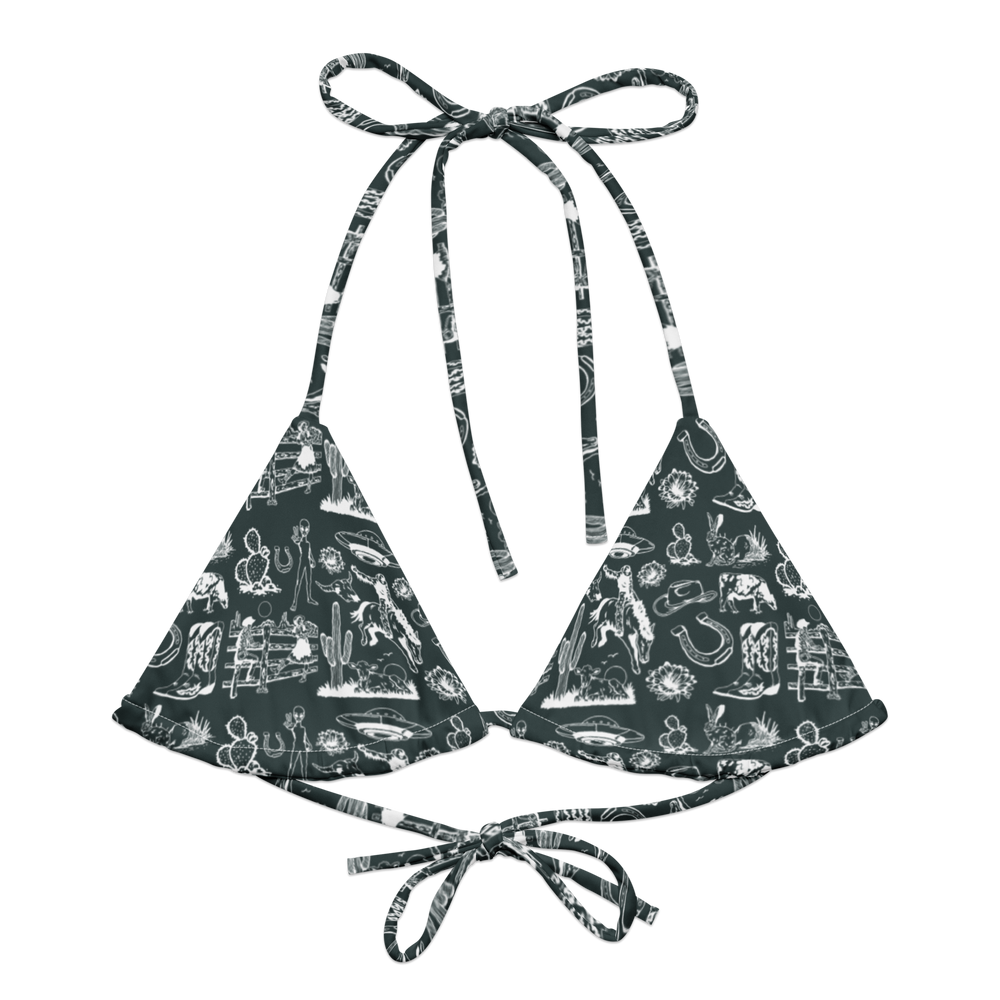 Wild Ride: Broncs, UFOs, and Cactus Skies String Bikini Top