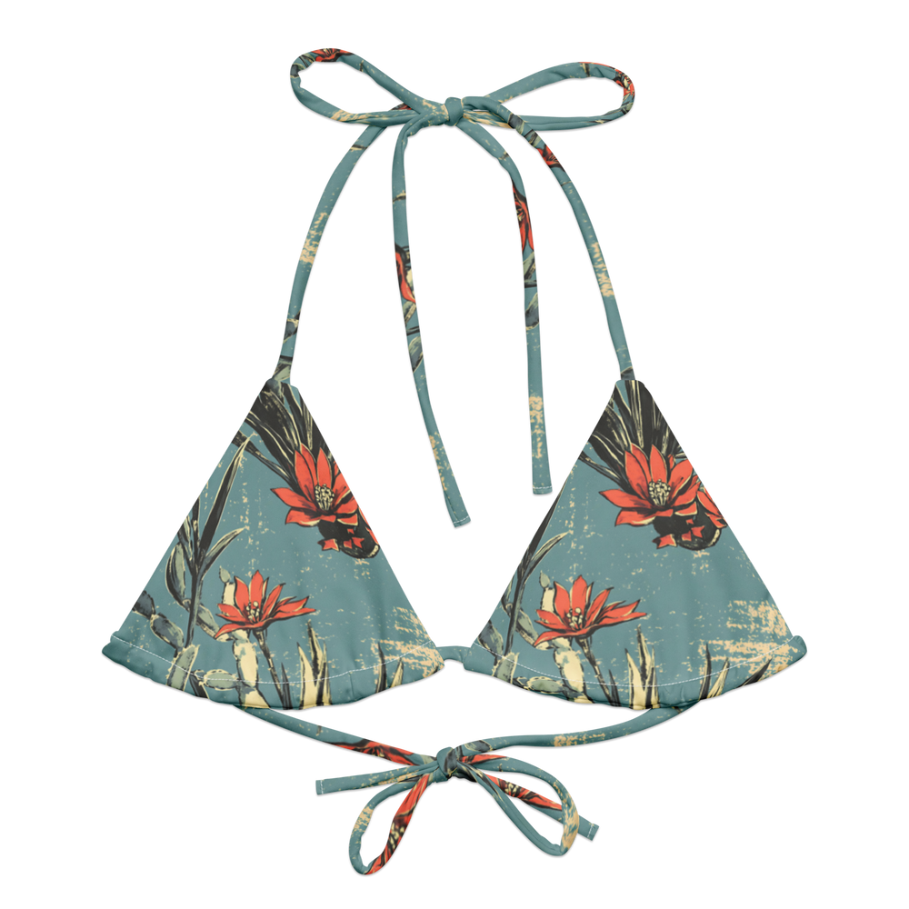 Cactus Aloha: Prickly Pear Blossom String Bikini Top