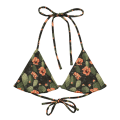 Nocturnal Nopal: Cactus Blooms String Bikini Top