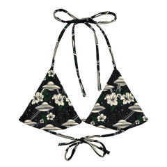 Cosmic Luau: Flying Saucer & Cactus Bloom String Bikini Top