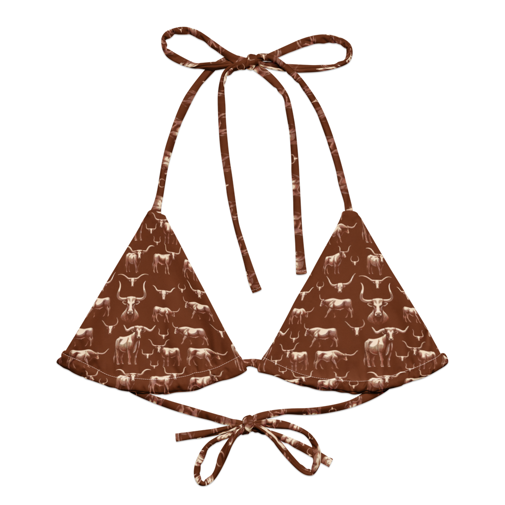 Wild Steer: Fiery Longhorn String Bikini Top