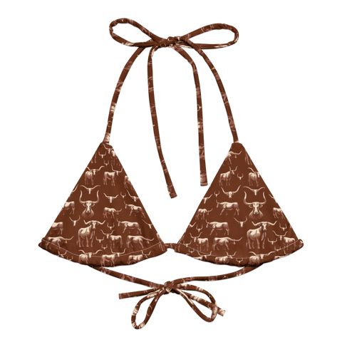 Wild Steer: Fiery Longhorn String Bikini Top