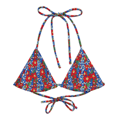 Wildflower Mirage: Rustic Floral String Bikini Top