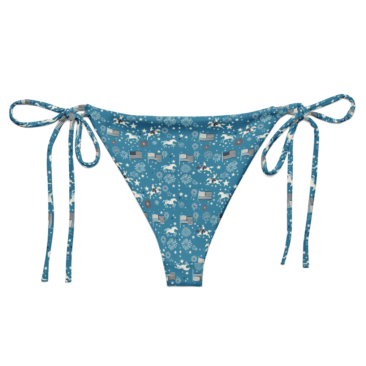 Independence Blues: Fourth of July Cowboy String Bikini Bottom