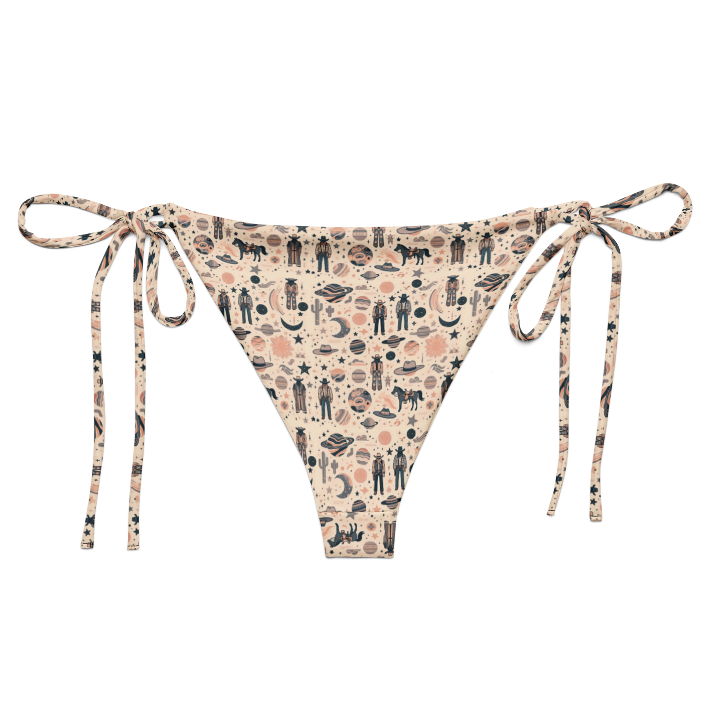 Cosmic Wrangler: Western Space Cowboy String Bikini Bottom