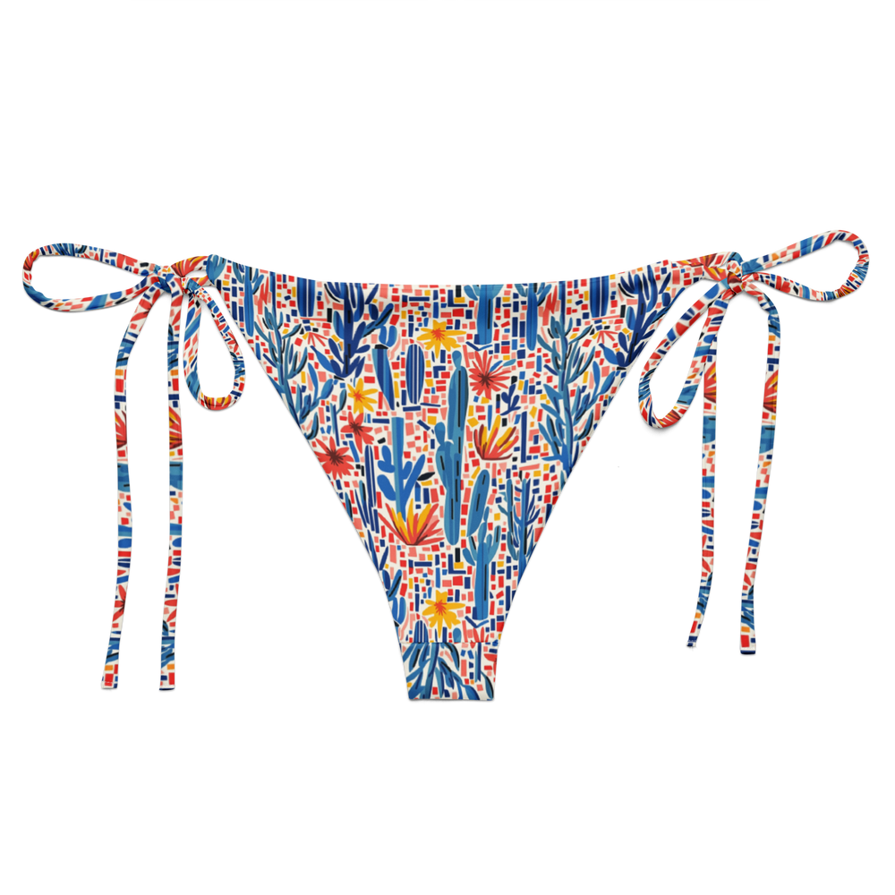 Mesa Mosaic: Geometric Floral String Bikini Bottom