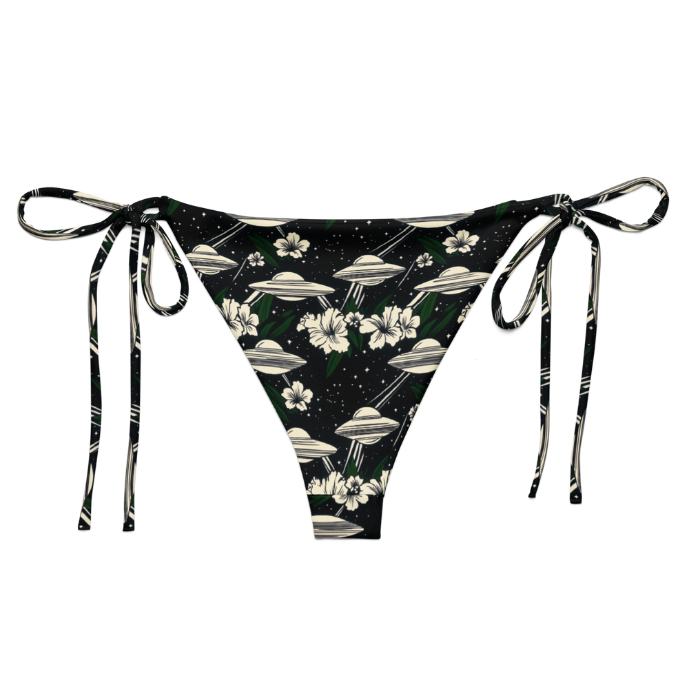 Cosmic Luau: Flying Saucer & Cactus Bloom String Bikini Bottom
