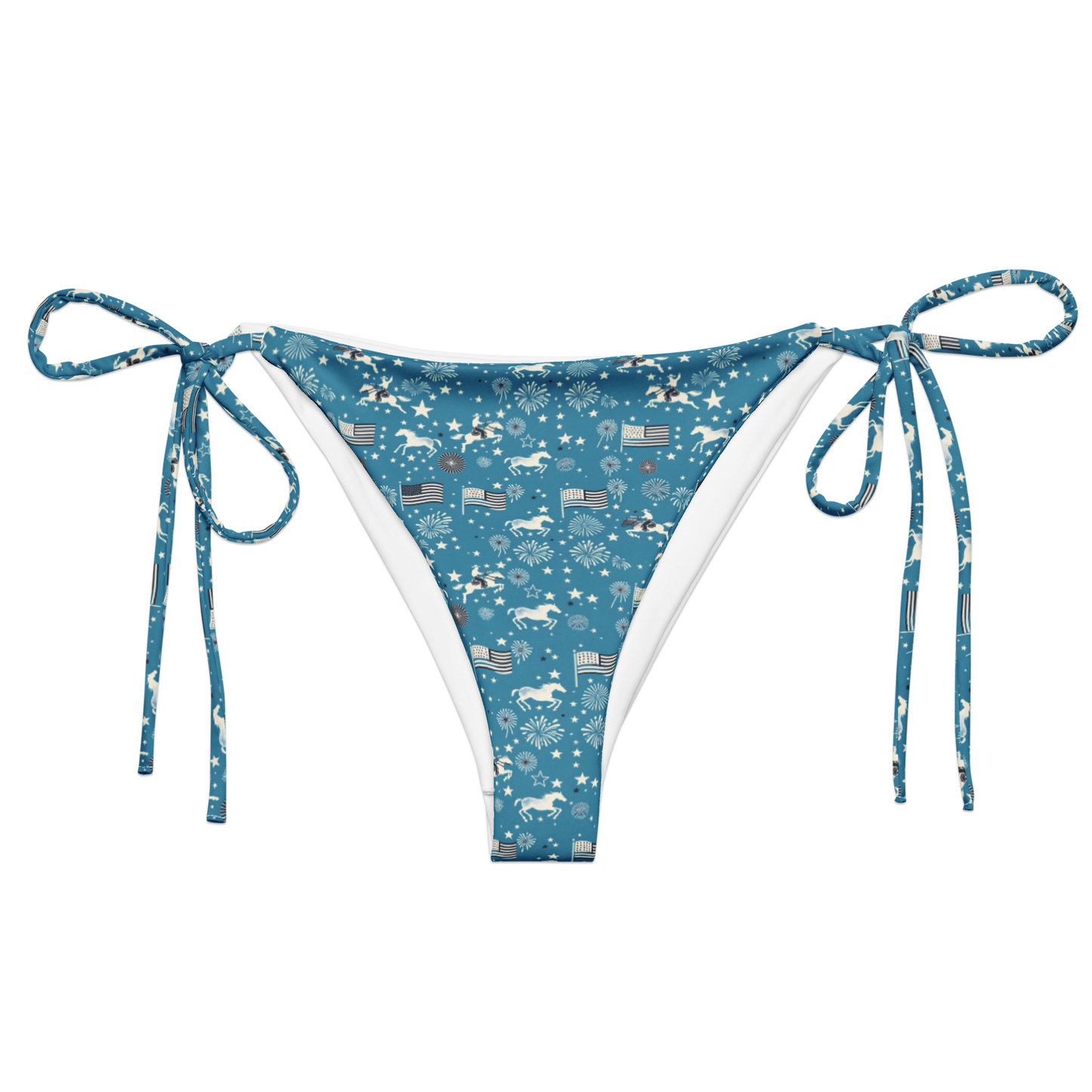 Independence Blues: Fourth of July Cowboy String Bikini Bottom