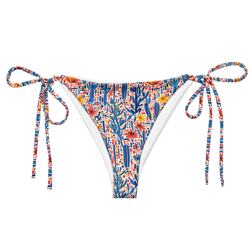 Mesa Mosaic: Geometric Floral String Bikini Bottom