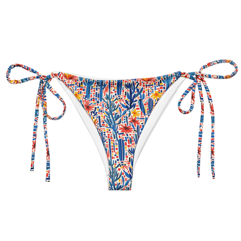 Mesa Mosaic: Geometric Floral String Bikini Bottom