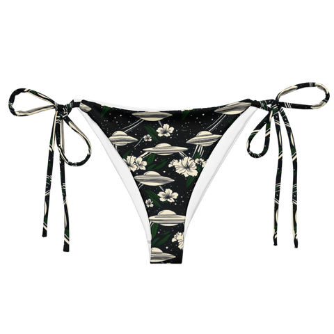 Cosmic Luau: Flying Saucer & Cactus Bloom String Bikini Bottom