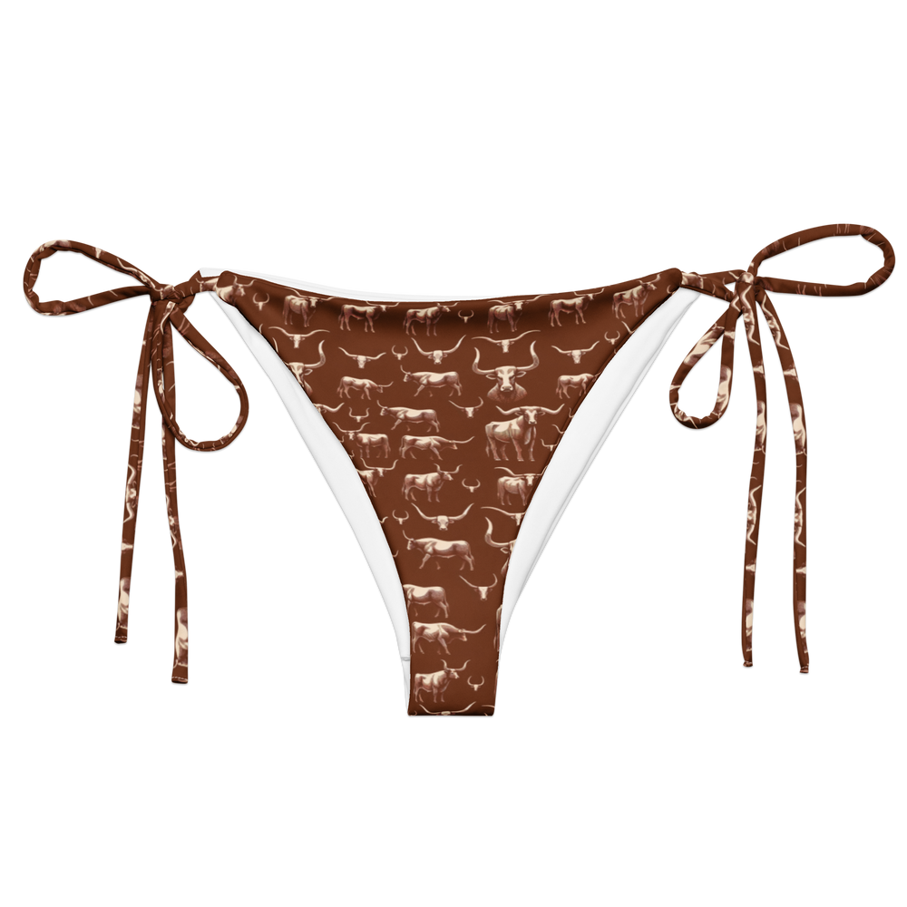 Wild Steer: Fiery Longhorn String Bikini Bottom