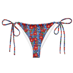 Wildflower Mirage: Rustic Floral String Bikini Bottom
