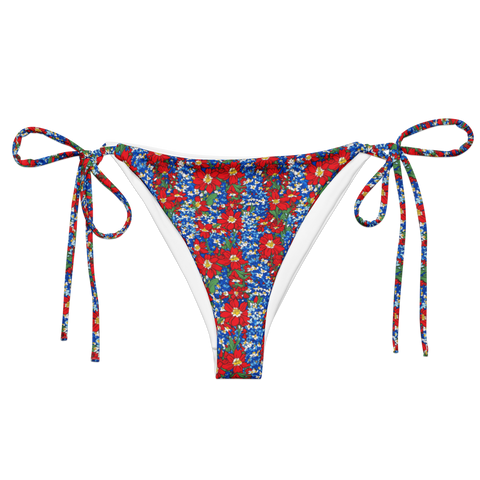 Wildflower Mirage: Rustic Floral String Bikini Bottom