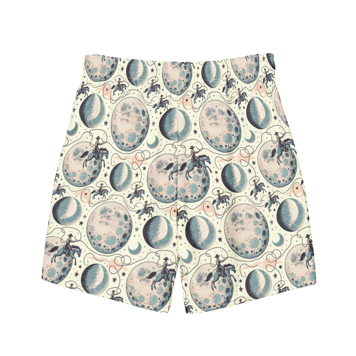 Lunar Lasso: Cosmic Cowboy Swim Trunks