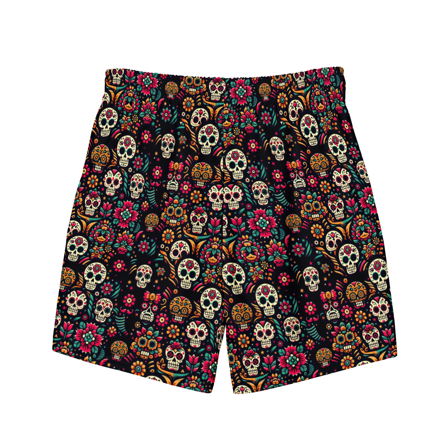 Night Calavera: Dark Skulls Swim Trunks