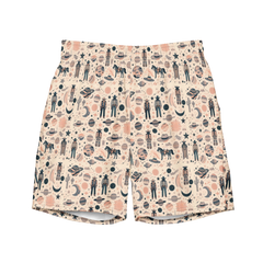Cosmic Wrangler: Western Space Cowboy Swim Trunks