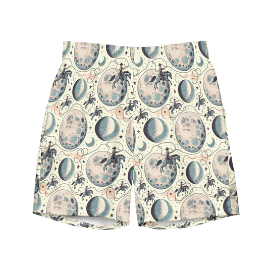 Lunar Lasso: Cosmic Cowboy Swim Trunks