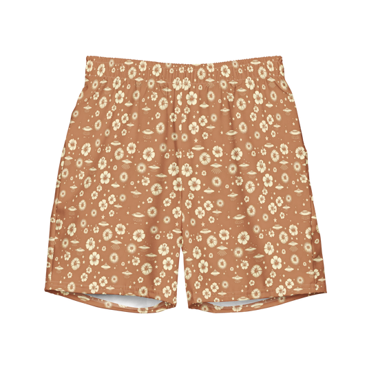 Beyond the Hibiscus: Unidentified Flying Florals Swim Trunks