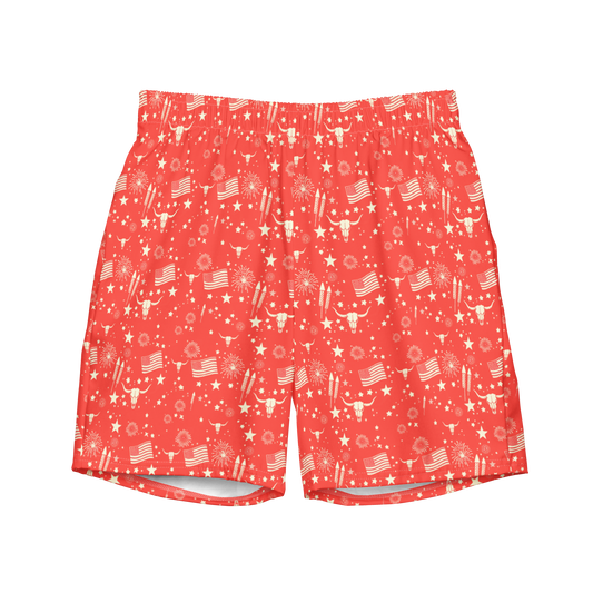 Starry Steer: An American Icon Swim Trunks