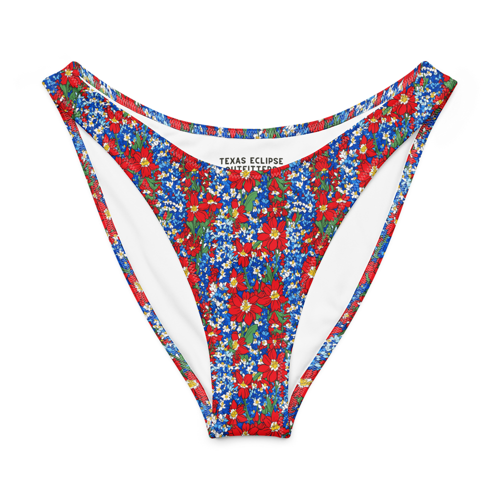 Wildflower Mirage: Rustic Floral V-Cut Bikini Bottom