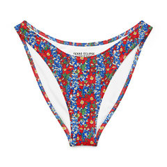 Wildflower Mirage: Rustic Floral V-Cut Bikini Bottom