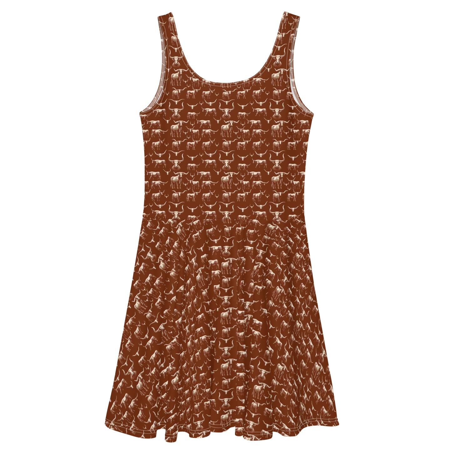 Wild Steer: Fiery Longhorn Sun Dress