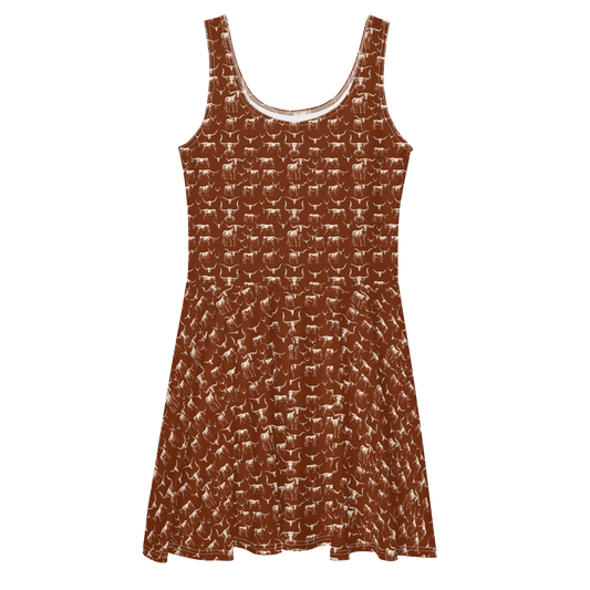 Wild Steer: Fiery Longhorn Sun Dress