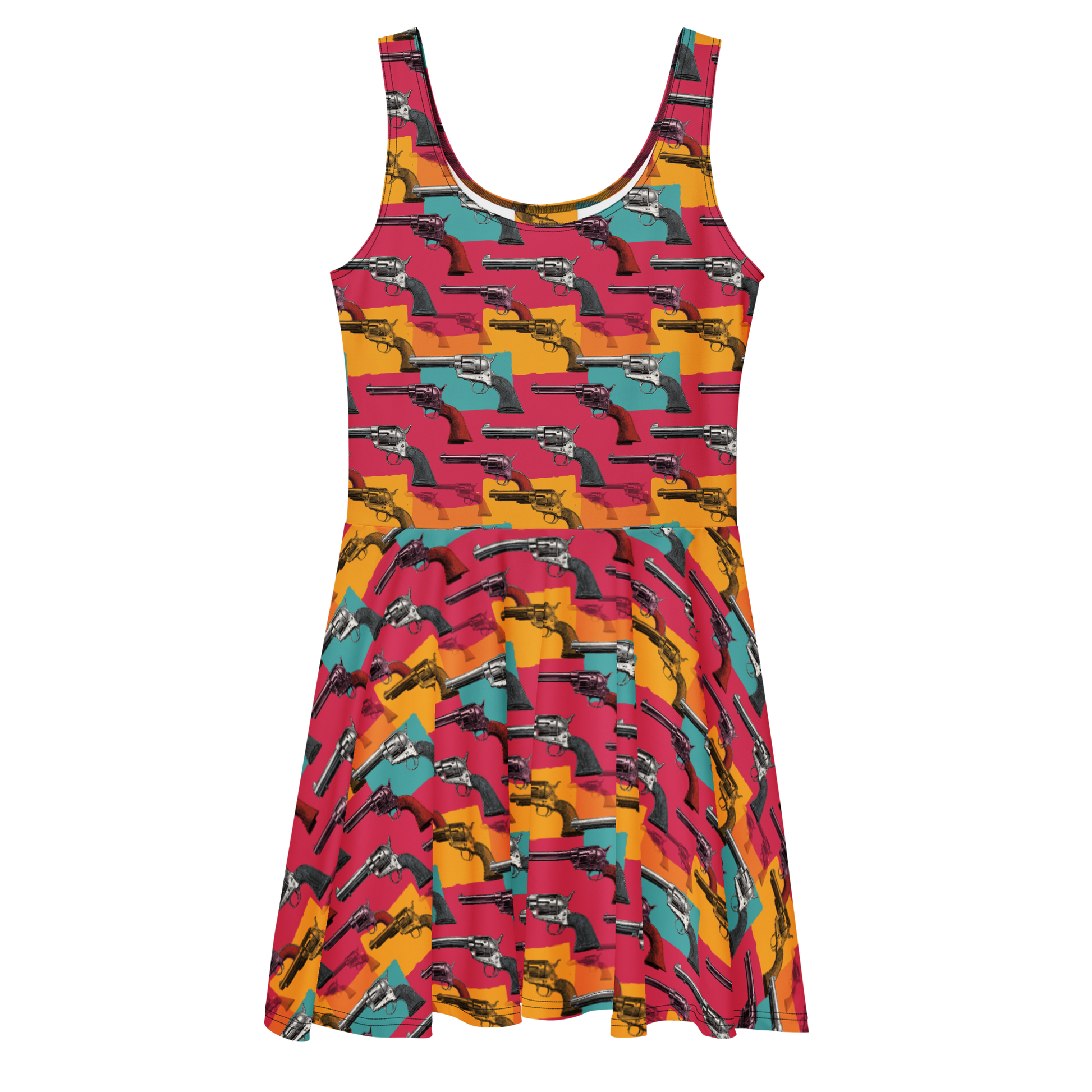 neon skater dresses Girls Neon Glow Worm Print Skater Dress with Unlined Flip Sleeves